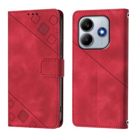 Чохол-книжка Skin-feel Embossed Xiaomi Poco M7 Pro 5G Global - червоний