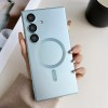 Чехол Metallic Paint Magsafe Liquid TPU для Samsung Galaxy S26 5G — синий