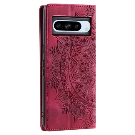 Чехол-книжка Totem Embossed Magnetic Leather для Google Pixel 8 Pro - красный