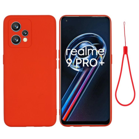 Силиконовый чехол Solid Color Liquid Silicone на Realme 9 Pro Plus - красный