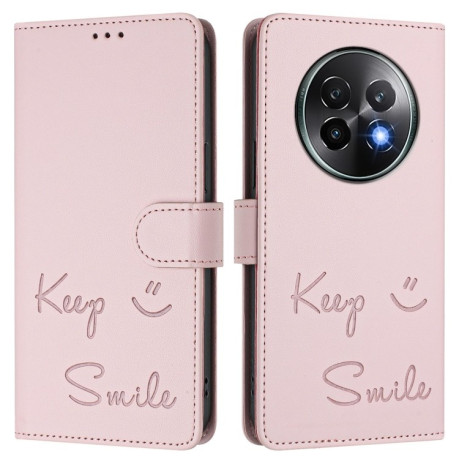 Чохол-книжка Embossing Stripe RFID для Realme 13+ 5G/13 Pro 5G/13 Pro+ - рожевий