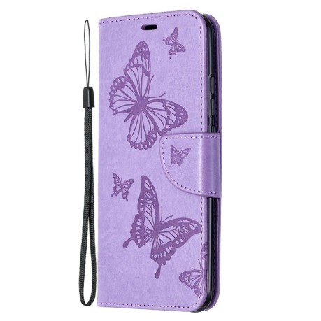 Чехол-книжка Butterflies Pattern на Xiaomi Redmi 9A - фиолетовый
