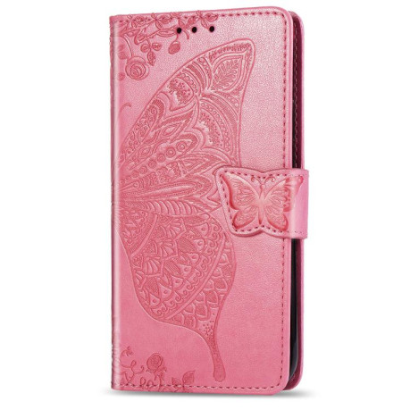 Чохол-книжка Butterfly Love Flower Embossed для iPhone 16e - рожевий