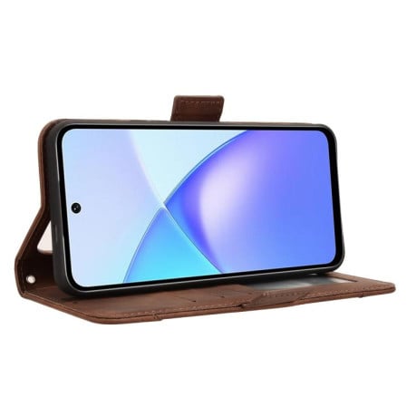 Чохол-книжка Skin Feel з м'якою фактурою Calf на Infinix Smart 10 Plus 4G - коричневий