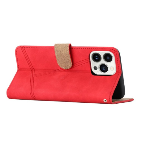 Чохол-книжка Stitching Skin Feel для iPhone 16 Pro - червоний