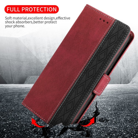 Чехол-книжка Stitching Side-Magnetic RFID для Samsung Galaxy S23 5G - красный