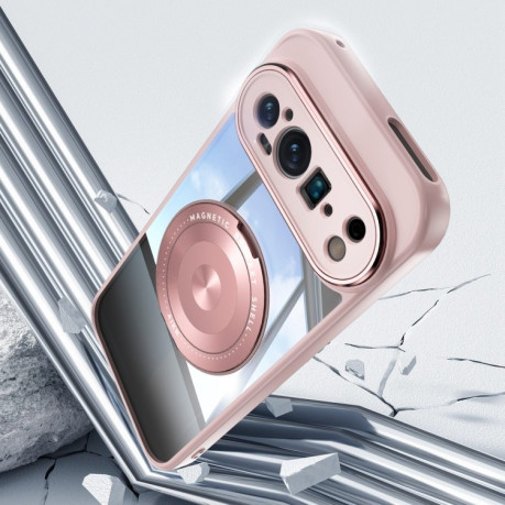 Протиударний чохол 360 Holder Magsafe Acrylic Hybrid для Google Pixel 9 Pro XL - рожевий