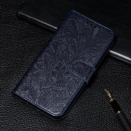 Чехол-книжка Lace Flower для Realme 14 Pro+ - синій