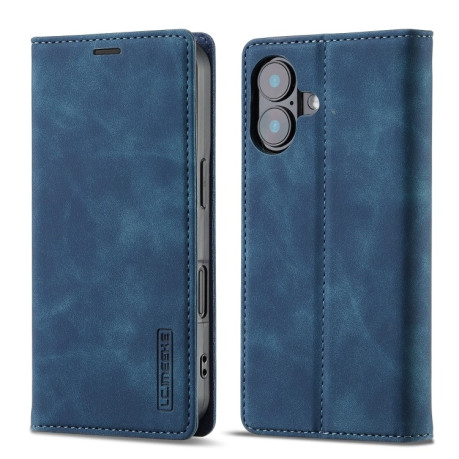 Чехол-книжка LCIMEEKE Strong для iPhone 16 - синий