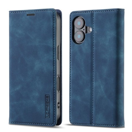 Чехол-книжка LCIMEEKE Strong для iPhone 16 Plus - синий