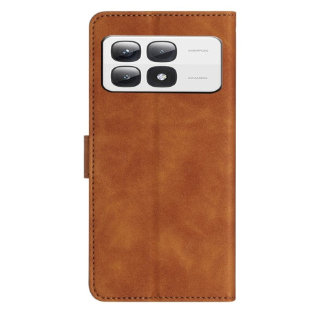 Чохол-книжка Seven Butterflies Embossed Leather для Xiaomi 14T Pro - коричневий