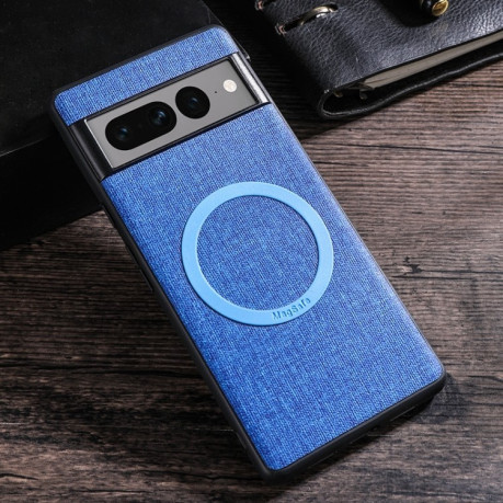 Протиударний чохол Magsafe Magnetic Ring Cloth Texture на Google Pixel 8 Pro - синій