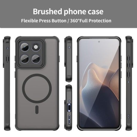 Противоударный чехол Fan Dun Series TPU Hybrid PC Frosted Magsafe для Motorola Edge 60 Pro - чорний