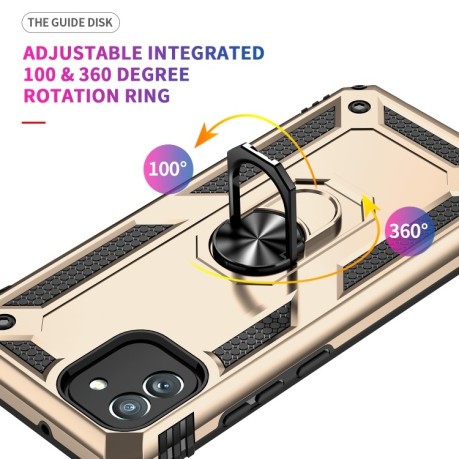 Противоударный чехол HMC 360 Degree Rotating Holder на Samsung Galaxy A03/A04E - золотой
