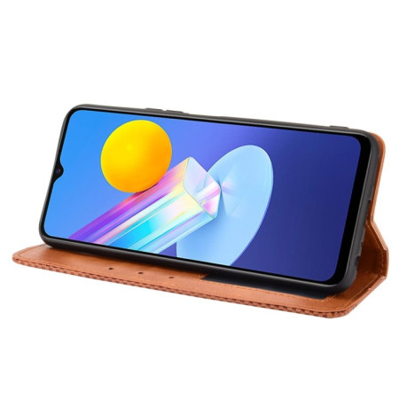 Чехол-книжка Magnetic Buckle Retro Crazy Horse Texture для Vivo Y72 5G/iQOO Z3 5G - коричневый