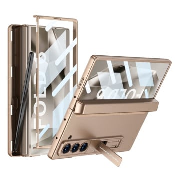 Противоударный чехол GKK Integrated Magnetic Full Coverage with Pen Box, Not Included Pen для Samsung Galaxy  Fold 6 - золотой