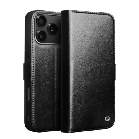Чехол-книжка QIALINO Classic 103 Buckle с натуральной кожи на iPhone 17 Pro Max - черный