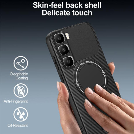 Противоударный чехол Carbon Fiber Texture (MagSafe) на Infinix Hot 60 Pro+ 4G - черный