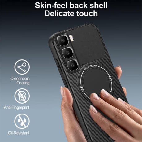 Противоударный чехол Carbon Fiber Texture (MagSafe) на Infinix Hot 60 Pro+ 4G - фиолетовый