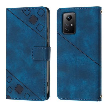 Чехол-книжка Skin-feel Embossed для Xiaomi Redmi Note 12S 4G Global - синий