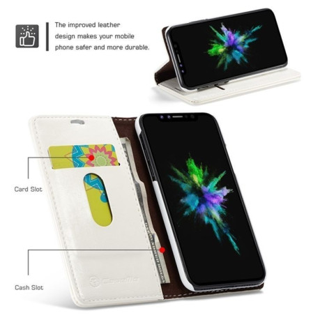 Шкіряний чохол-книга CaseMe 003 Series магнітна кришка на iPhone Xs Max 6. 5 - білий