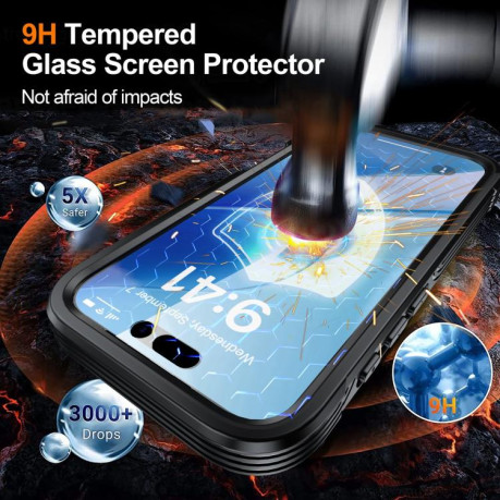 Двосторонний противоударный чехол Life Waterproof MagSafe Magnetic Rugged для iPhone 17 - черный
