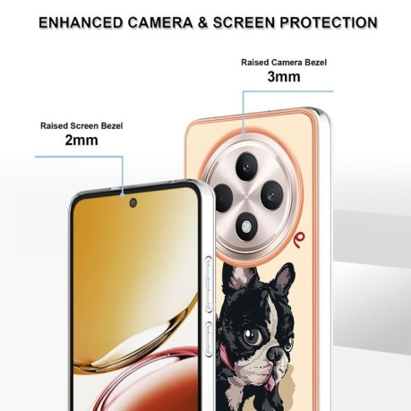 Противоударный чехол Electroplating IMD для OPPO Reno12 F/12 FS 5G - Dog