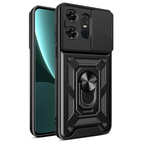 Противоударный чехол Camera Sliding для Motorola Edge 50 Pro Global - черный
