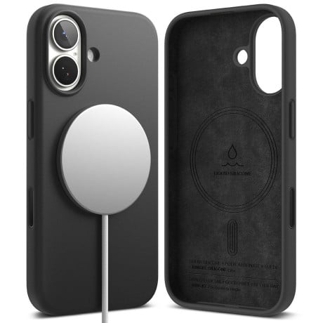 Оригінальний силіконовий чохол Ringke Silicone Magnetic з MagSafe на iPhone 17 - Black
