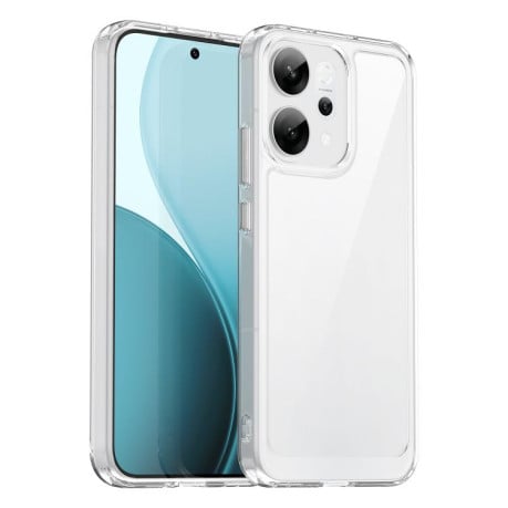Противоударный чехол Colorful Acrylic Series с цветной силиконовой боковиной на OPPO Reno14 Global - прозрачный