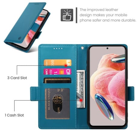 Чохол-книжка Side Buckle Magnetic Frosted Leather на Xiaomi Redmi 15C 5G / 4G EU 173mm / Poco C85 5G - синій