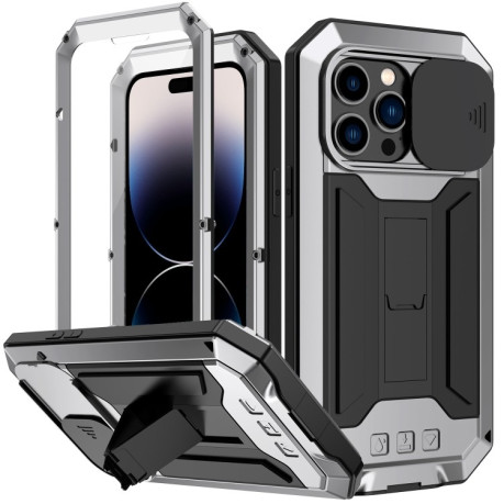 Протиударний чохол R-JUST Sliding для iPhone 14 Pro Max - сріблястий