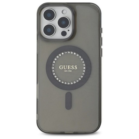 Оригінальний чохол Guess IML Rhinestones MagSafe для iPhone 16 Pro Max - Black