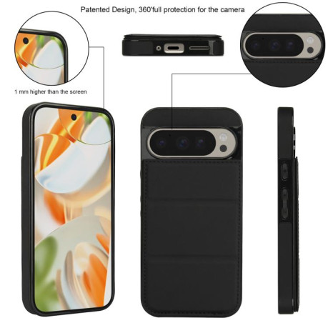 Протиударний чохол Tri-fold Holder Leather Phone Case with Card Slot для Google Pixel 9 / 9 Pro - чорний