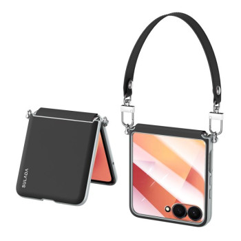 Чехол SULADA Skin Feel Liquid Leather на Samsung Galaxy Flip8 5G — чёрный