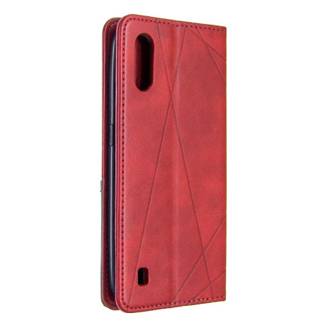Чехол-книжка Rhombus Texture на Samsung Galaxy A01 - красный