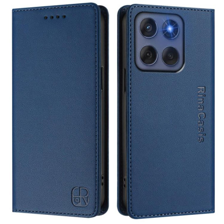 Чехол-книжка RC01 Dual-Folded Magnetic Suction RFID Leather на Motorola Edge 5G 2025 / Edge 60 Fusion - синий