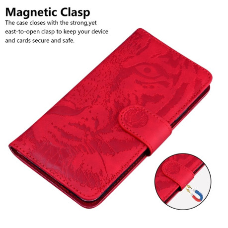 Чехол-книжка Tiger Embossing для Xiaomi Mi Note 10/10 Pro - красный