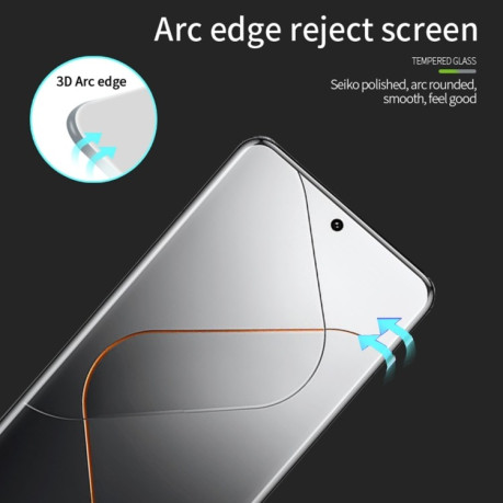 Защитное стекло MOFI 9H 3D Full Screen на Xiaomi 14 Pro - черное