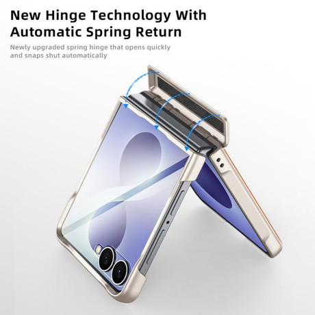 Чехол Spring Hinge Vegan Leather из эко-кожи с шарниром и 360° держателем на Samsung Galaxy Flip8 5G — черный