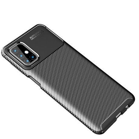 Ударозащитный чехол HMC Carbon Fiber Texture на Samsung Galaxy M31s - черный