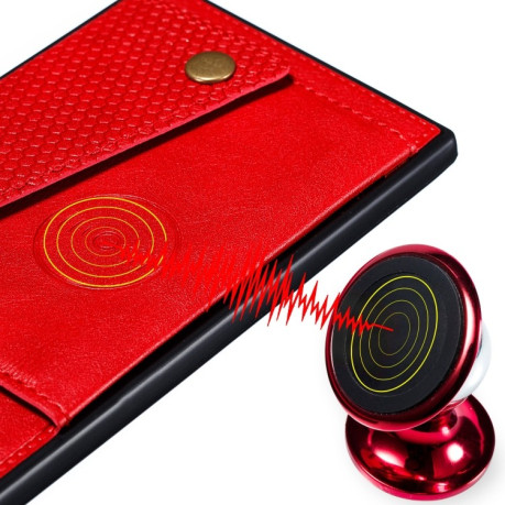 Противоударный чехол Magnetic with Card Slots на Realme 7 Pro - красный
