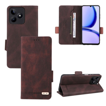 Чехол-книжка Magnetic Clasp Flip для Realme C53/C51 / Narzo N53 - коричневый