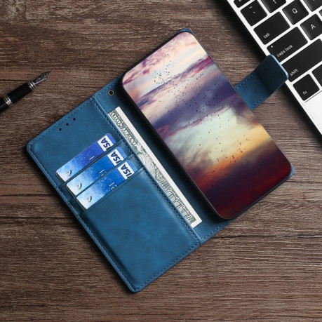 Чехол-книжка Skin Feel Crocodile Texture для  Vivo Y72 5G / iQOO Z3 - синий