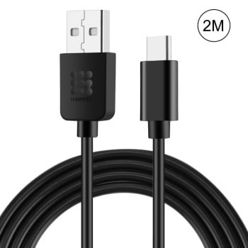 Кабель HAWEEL 2m USB-C/Type-C to USB 2 Data &amp; Charging Cable - чорний