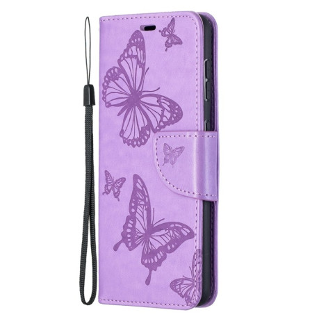 Чохол-книжка Butterflies Pattern на Samsung Galaxy S21 - фіолетовий