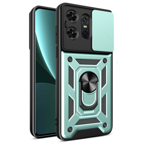 Противоударный чехол Camera Sliding для Motorola Edge 50 Pro Global - зеленый