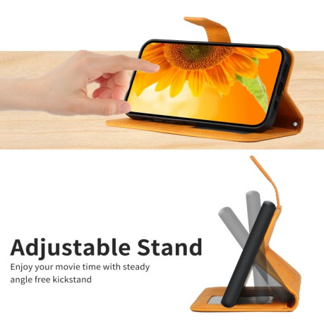Чехол-книжка Skin Feel Sun Flower для Samsung Galaxy A34 5G - оранжевый