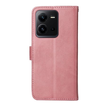Чехол-книжка Classic Calf Texture Flip Leather для Vivo V25 5G / V25e 4G / X80 Lite - розовое золото