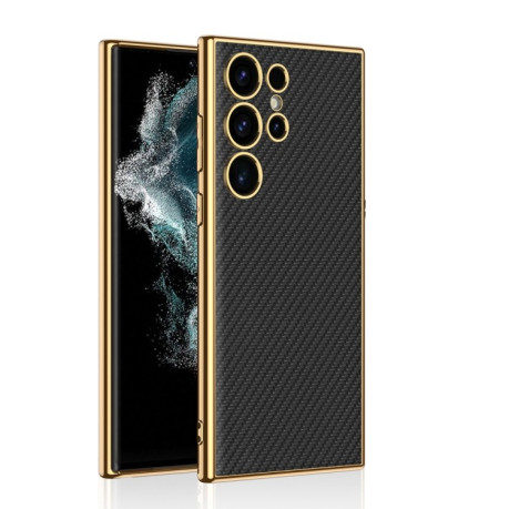 Противоударный чехол GKK Plating TPU + Leather для Samsung Galaxy S24 Ultra 5G - Fiber